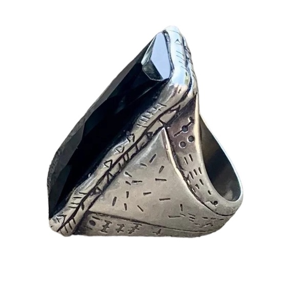 Ring Silpada Black Tie Ring. Onyx and Sterling Silver size 9 1/2 - Picture 5 of 7